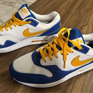 Nike Air Max - White & Blue w/yellow custom accents. Brand new, worn once.